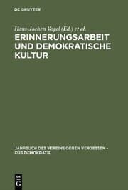 Cover von Erinnerungsarbeit und demokratische Kultur