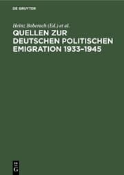 Cover von Quellen zur deutschen politischen Emigration 1933-1945