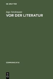 Cover von Vor der Literatur