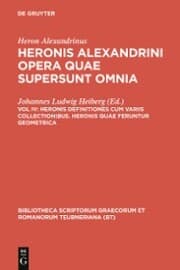 Cover von Heronis definitiones cum variis collectionibus. Heronis quae feruntur geometrica
