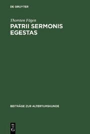 Cover von Patrii sermonis egestas