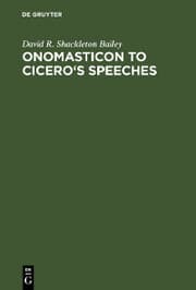 Cover von Onomasticon to Cicero's Speeches