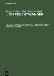 Cover von Reviews and Critical Literature about Individual Works