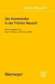 Cover von Der Kommentar in der Frühen Neuzeit