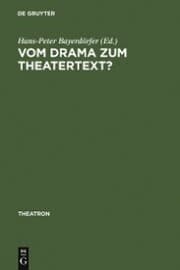 Cover von Vom Drama zum Theatertext?