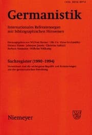 Cover von Germanistik, Sachregister (1990-1994)