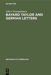 Cover von Bayard Taylor and German letters
