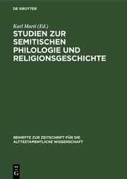 Cover von Studien zur semitischen Philologie und Religionsgeschichte
