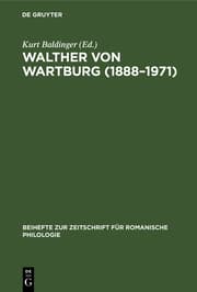 Cover von Walther von Wartburg (1888-1971)