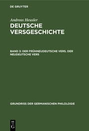 Cover von Der frühneudeutsche Vers, der neudeutsche Vers