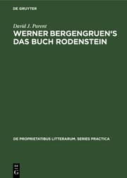 Cover von Werner Bergengruen's Das Buch Rodenstein