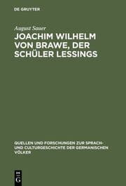 Cover von Joachim Wilhelm von Brawe, der Schüler Lessings
