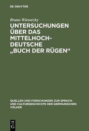 Cover von Untersuchungen über das mittelhochdeutsche 'Buch der Rügen'