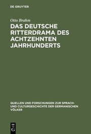 Cover von Das deutsche Ritterdrama des achtzehnten Jahrhunderts