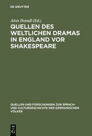 Cover von Quellen des weltlichen Dramas in England vor Shakespeare