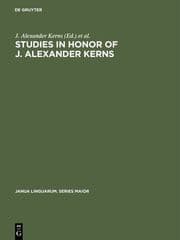 Cover von Studies in honor of J.Alexander Kerns
