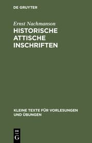 Cover von Historische attische Inschriften