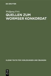 Cover von Quellen zum Wormser Konkordat