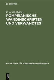 Cover von Pompeianische Wandinschriften und Verwandtes