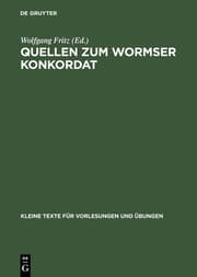Cover von Quellen zum Wormser Konkordat