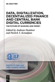 Cover von Data, Digitalization, Decentialized Finance and Central Bank Digital Currencies