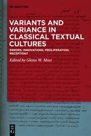 Cover von Variants and Variance in Classical Textual Cultures