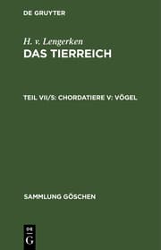 Cover von Das TierreichVII/5