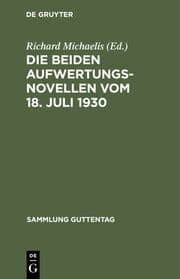Cover von Die beiden Aufwertungsnovellen