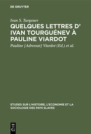 Cover von Quelques lettres d' Ivan Tourguénev à Pauline Viardot