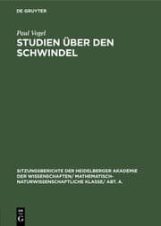 Cover von Studien über den Schwindel