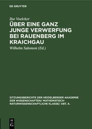 Cover von Über eine ganz junge Verwerfung bei Rauenberg im Kraichgau