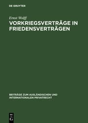 Cover von Vorkriegsverträge in Friedensverträgen