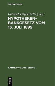 Cover von Hypothekenbankgesetz vom 13.Juli 1899
