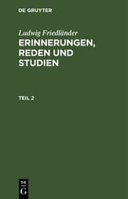 Cover von Erinnerungen, Reden und Studien