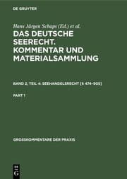 Cover von Das deutsche Seerecht : Kommentar und Materialsammlung