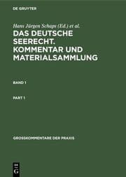 Cover von Das deutsche Seerecht : Kommentar und Materialsammlung