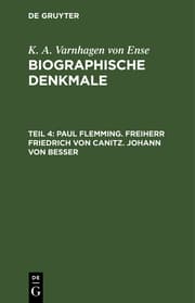 Cover von Paul Flemming.Freiherr Friedrich von Canitz.Johann von Besser