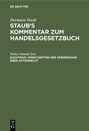 Cover von Vorschriften der Verordnung über Aktienrecht