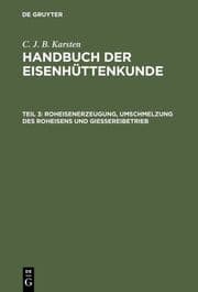 Cover von Handbuch der Eisenhüttenkunde