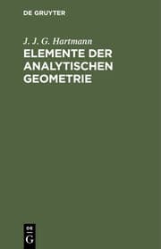 Cover von Elemente der analytischen Geometrie