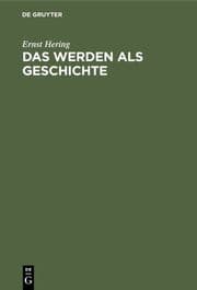 Cover von Das Werden als Geschichte