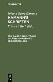 Cover von Nachträge, Erläuterungen und Berichtigungen