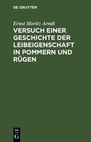 Cover von Versuch einer Geschichte der Leibeigenschaft in Pommern und Rügen