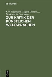 Cover von Zur Kritik der künstlichen Weltsprachen