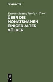 Cover von Über die Monatsnamen einiger alter Völker