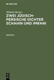 Cover von Zwei jüdisch-persische Dichter Schahin und Imrani