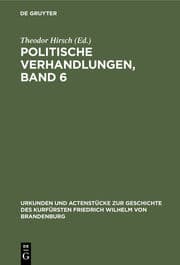 Cover von Politische Verhandlungen ; Bd.6
