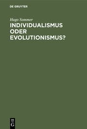 Cover von Individualismus oder Evolutionismus?