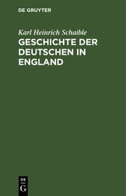 Cover von Geschichte der Deutschen in England