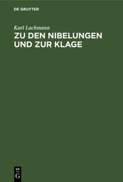 Cover von Zu den Nibelungen und zur Klage
